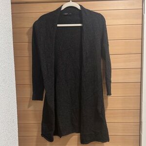 Lusso Cashmere Dark Gray Women's Cardigan Sweater